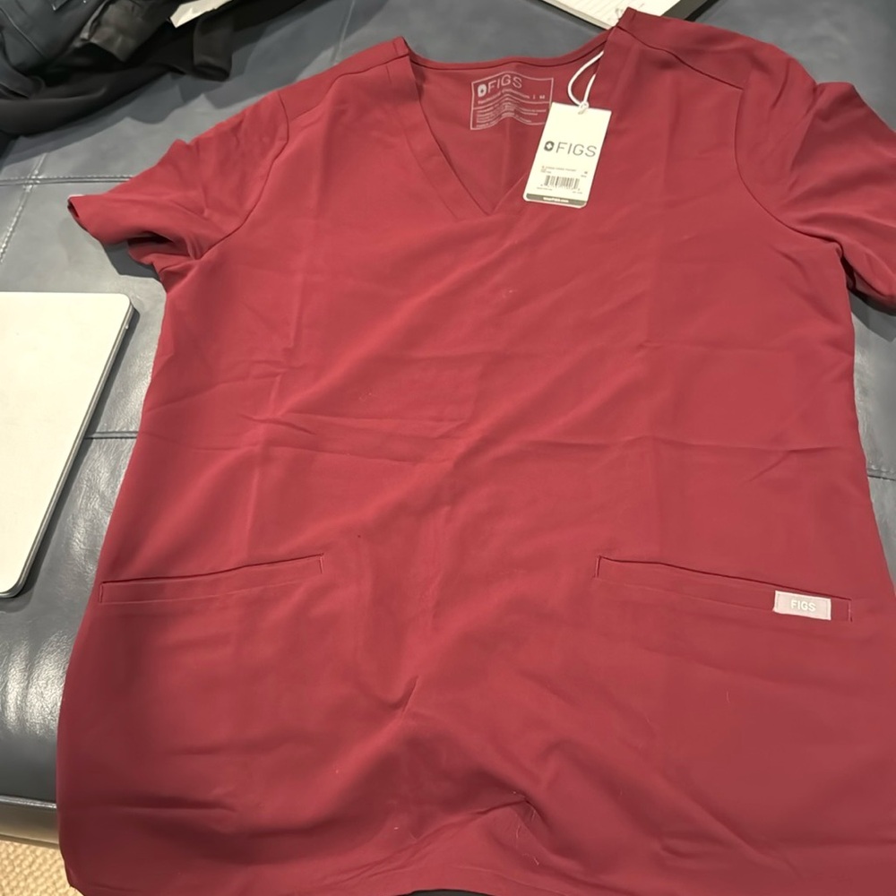 Figs Casma Burgundy Shirt Medium